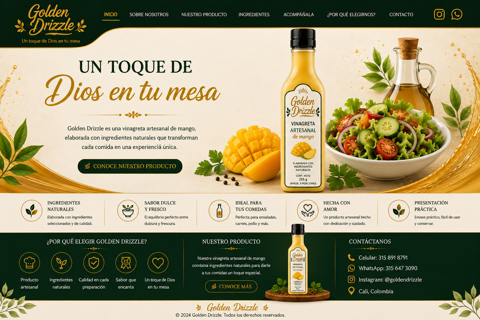 Golden Drizzle, vinagreta artesanal de mango